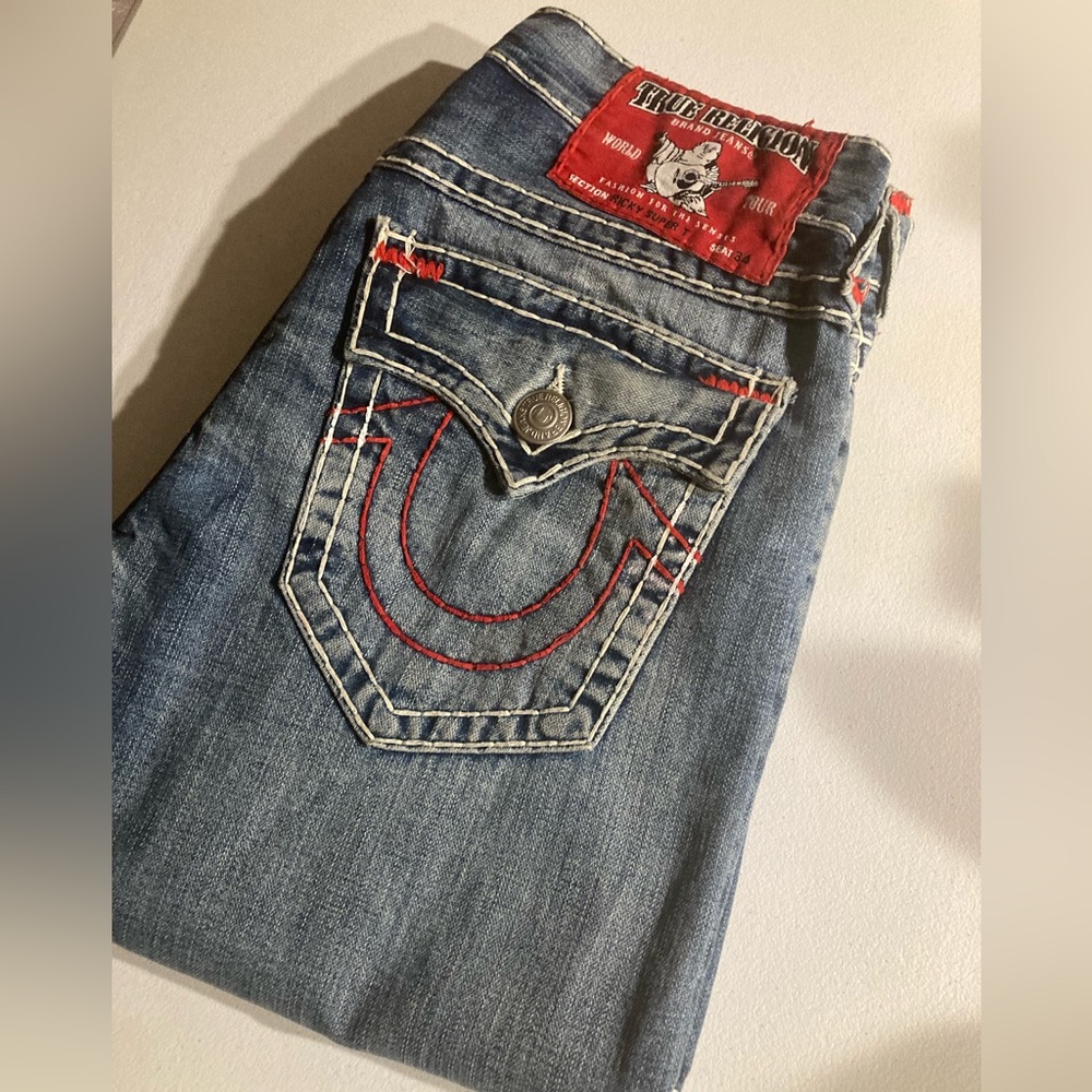 Rare!  Ricky Red Label Super T True Religion size 31” W unaltered 34 3/4” L